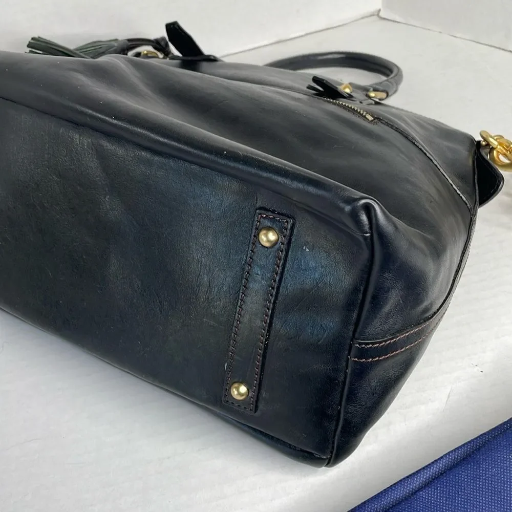Dooney & Bourke Florentine Clayton Black Leather Satchel